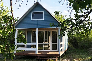 Каркасный дачный дом 6.2x4.2 с террасой